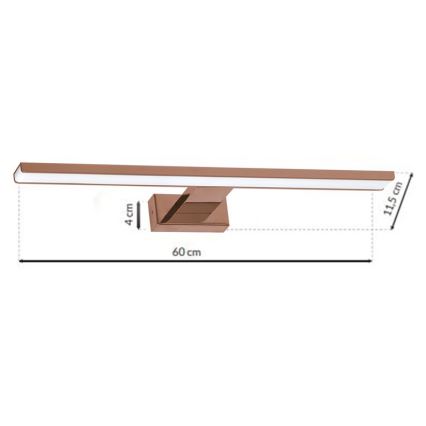 Éclairage de miroir salle de bain SHINE LED/13,8W/230V IP44 Rose doré