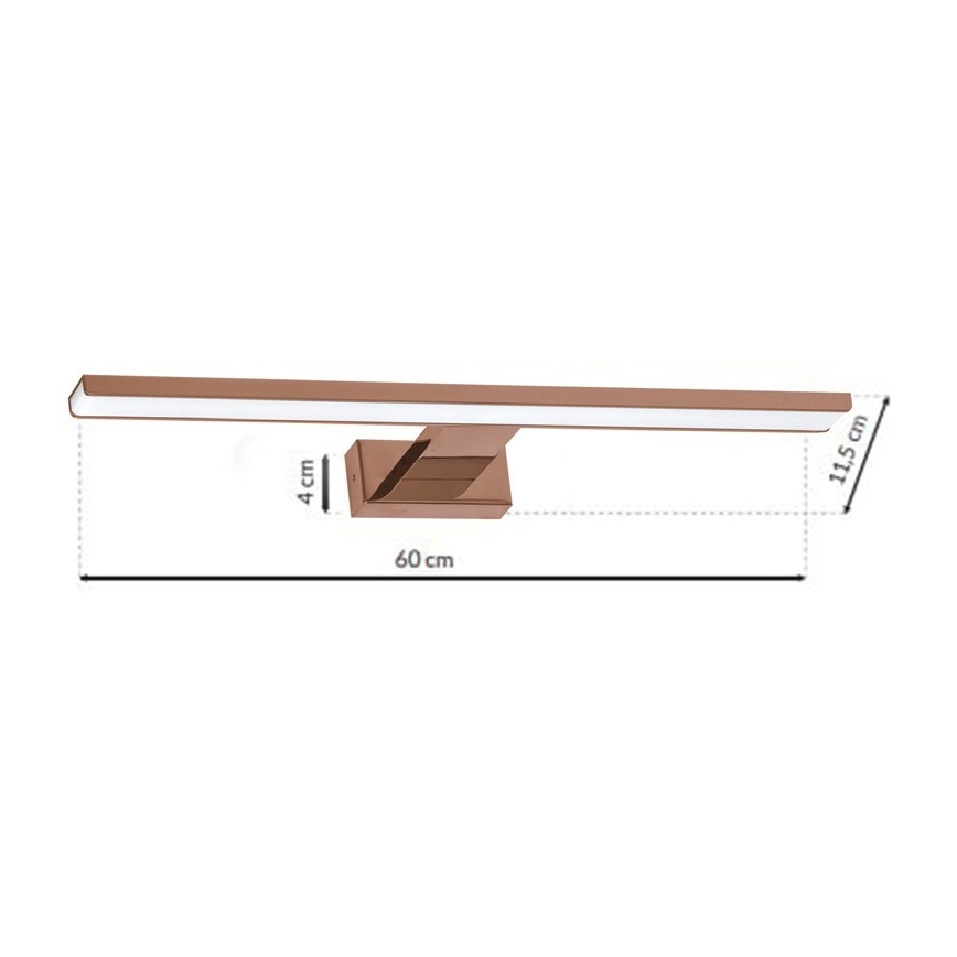 Éclairage de miroir salle de bain SHINE LED/13,8W/230V IP44 Rose doré