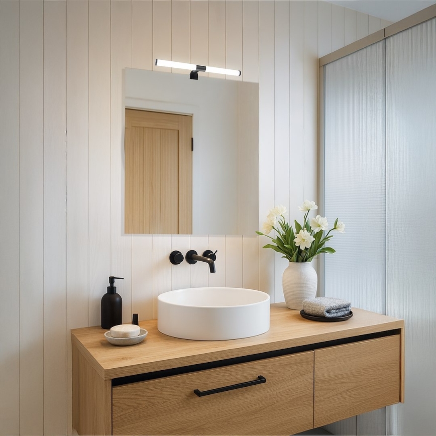 Éclairage LED 2-en-1 pour miroir de salle de bains APA LED/6W/230V 40 cm IP44 noir
