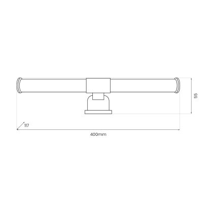 Éclairage LED 2-en-1 pour miroir de salle de bains APA LED/6W/230V 40 cm IP44 noir