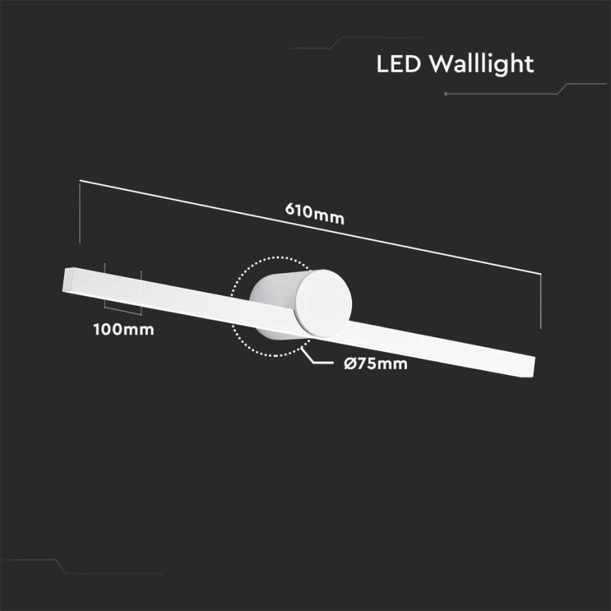 Éclairage LED pour miroir de salle de bains/10W/230V 4000K IP65 blanc