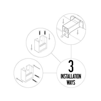 Éclairage LED pour miroir de salle de bains 12 W / 230 V, 59,5 cm, IP44, noir