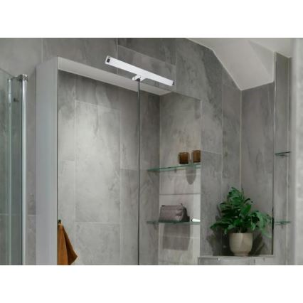 Éclairage LED pour miroir de salle de bains – 8 W, 230 V, 30 cm, IP44, chrome brillant