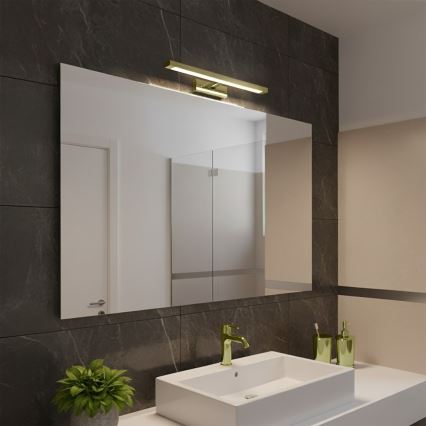 Éclairage LED pour miroir de salle de bains KLIMT, 8 W, 230 V, 3 températures de couleur (3000/4000/6000 K), 40 cm, IP44, finition dorée