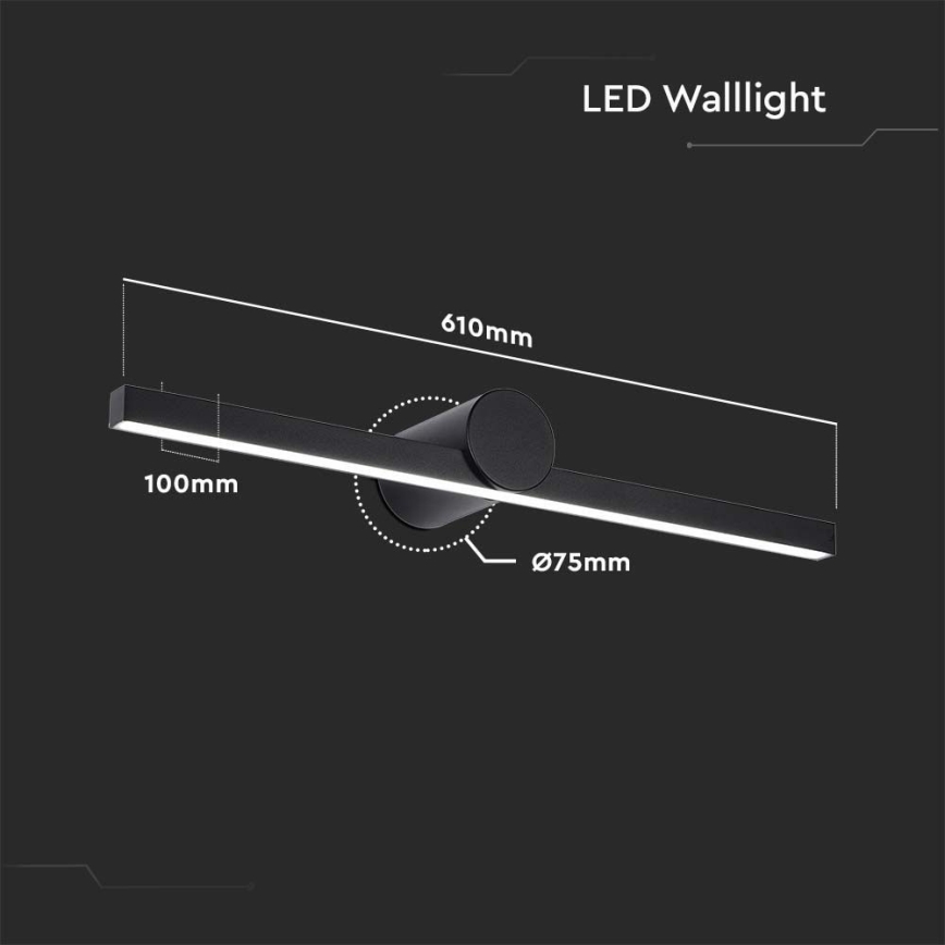 Éclairage LED pour miroir de salle de bains LED/10W/230V 3000K IP65 noir