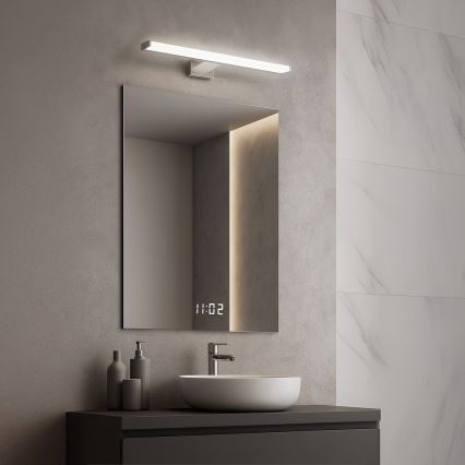 Éclairage LED pour miroir de salle de bains MIRORE, 8W, 230V, 40 cm, IP44, chrome brillant