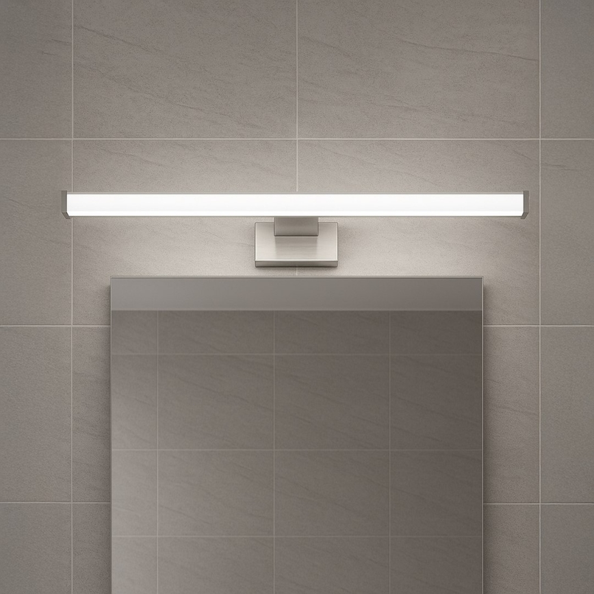 Éclairage LED pour miroir de salle de bains MIRORE, 8W, 230V, 40 cm, IP44, chrome brillant