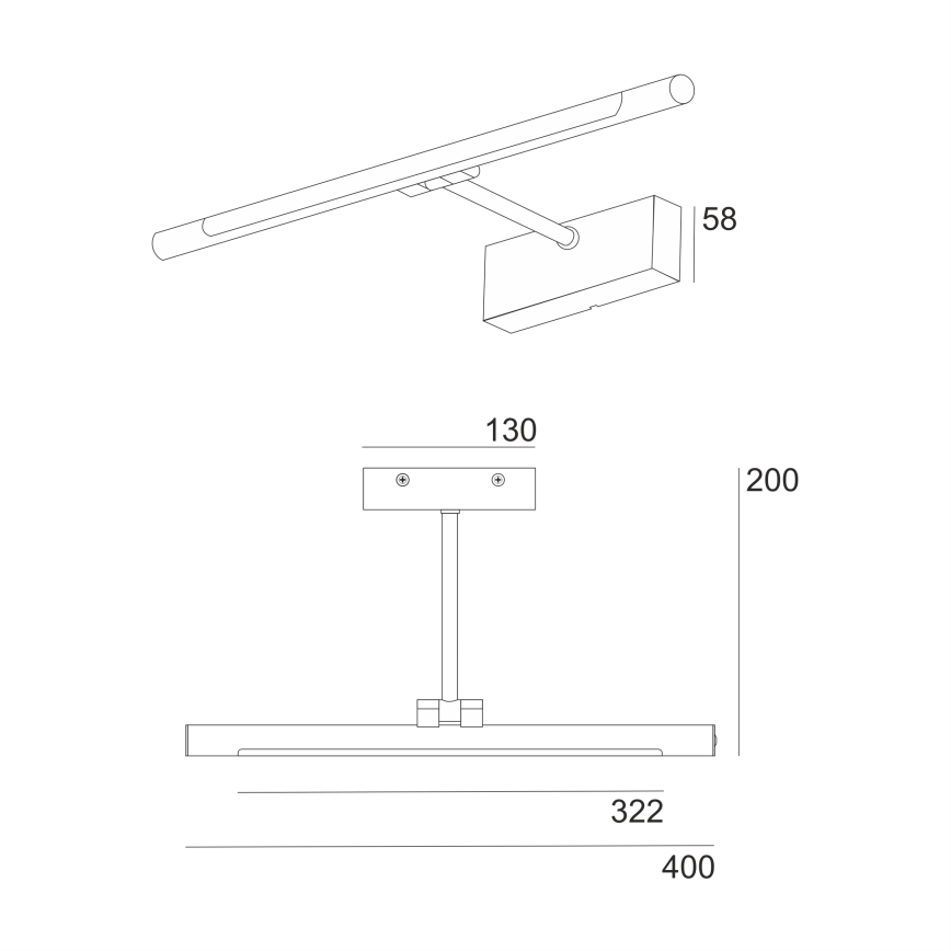 Éclairage LED pour miroir de salle de bains MIRROR LED/6W/230V 4000K IP44 40 cm noir