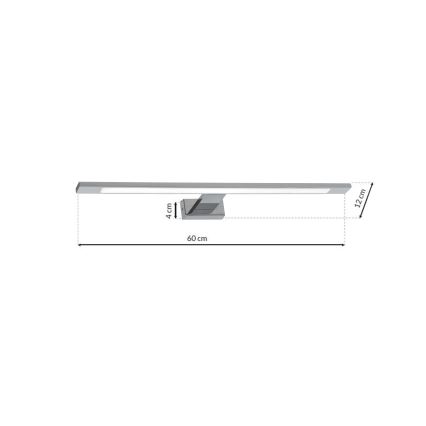 Éclairage pour miroir de salle de bains SHINE LED/12W/230V 60 cm IP44 chromé brillant