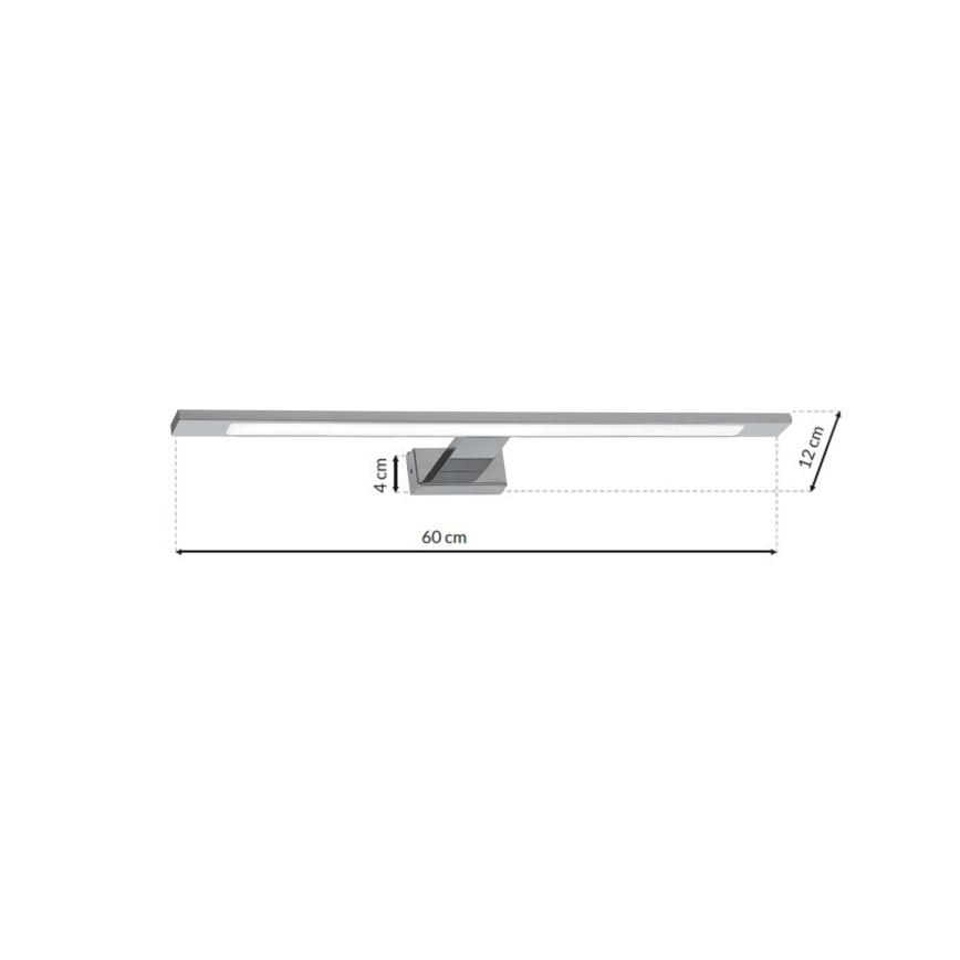 Éclairage pour miroir de salle de bains SHINE LED/12W/230V 60 cm IP44 chromé brillant