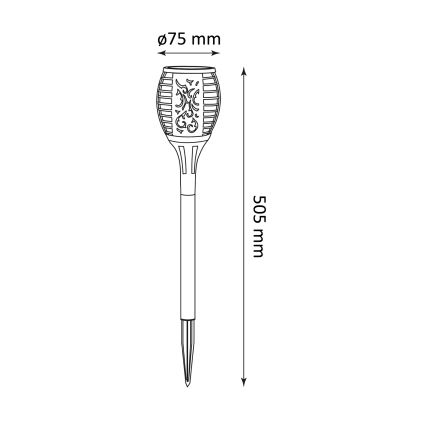 Éclairage solaire FUEGO LED/1,2V 200 mAh IP44