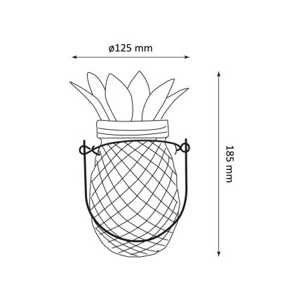 Éclairage solaire JAR LED/1,2V 150 mAh IP44 ananas