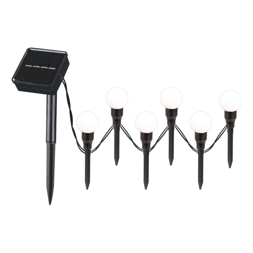Éclairage solaire KULKI 6xLED/1,2V 600 mAh 4,3 m IP44 noir/blanc