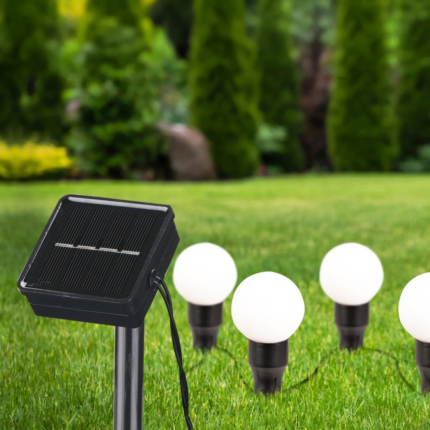 Éclairage solaire KULKI 6xLED/1,2V 600 mAh 4,3 m IP44 noir/blanc