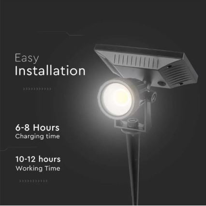 Éclairage solaire LED SPIKE LED/2W/5,5V IP65 4000K 1200 mAh