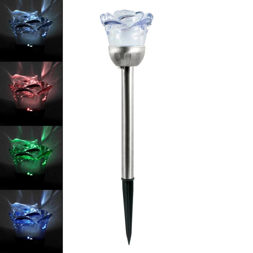 Éclairage solaire RGB ROSE LED/1,2V 100 mAh IP44