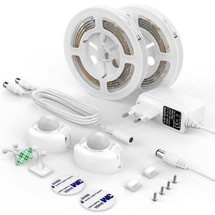 LOT 2x Rubans LED avec détecteur 1,2 m LED/3,6W/230V