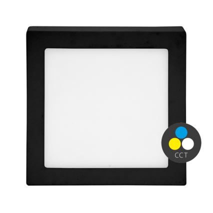 Plafonnier RAFA LED/12W/230V 3000/4000/6000K 17x17 cm noir