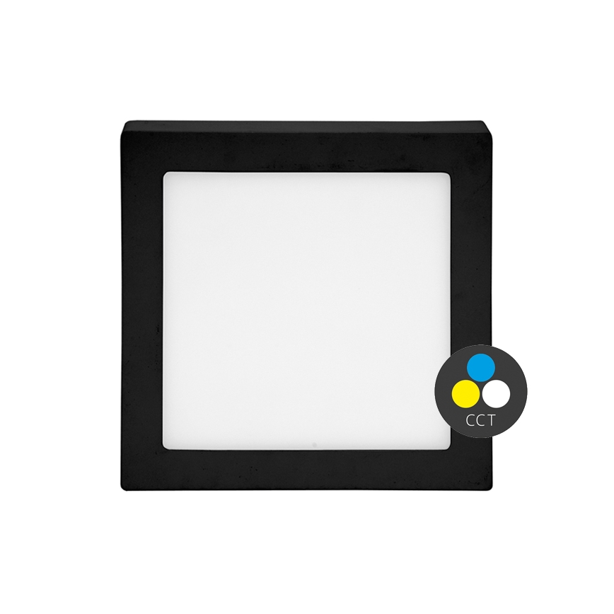 Plafonnier RAFA LED/12W/230V 3000/4000/6000K 17x17 cm noir