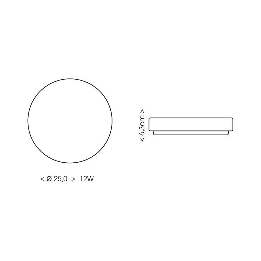 Plafonnier salle de bain LIRA LED/12W/230V 4000K d. 25 cm IP44 noir
