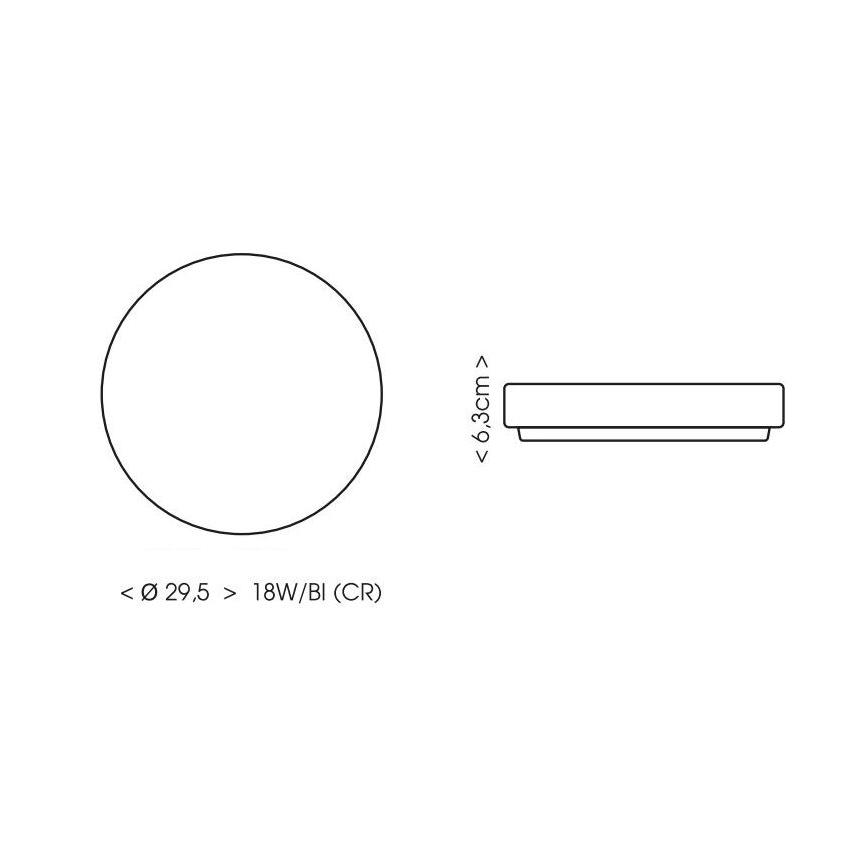 Plafonnier salle de bain LIRA LED/18W/230V 4000K d. 29,5 cm IP44 blanc