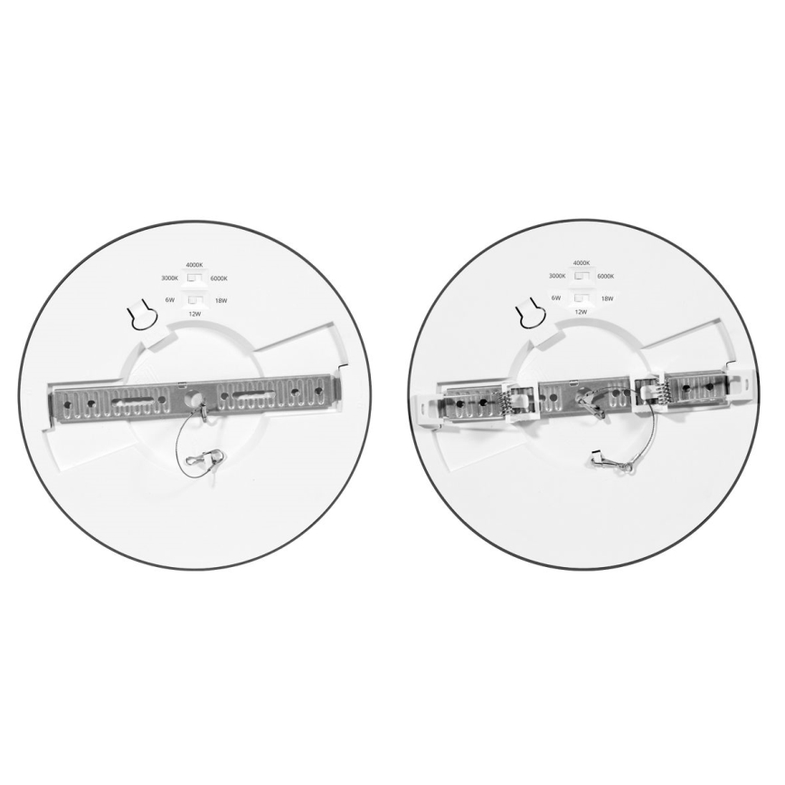 Spot encastrable à intensité variable avec détecteur LEXA LED/6/12/18W/230V 3000/4000/6000K d. 22,5 cm noir