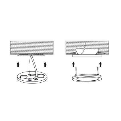 Spot encastrable à intensité variable avec détecteur LEXA LED/6/12/18W/230V 3000/4000/6000K d. 22,5 cm noir
