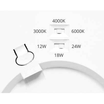 Panneau à intensité variable LEXA LED/12/18/24W/230V 3000/4000/6000K d. 30 cm blanc