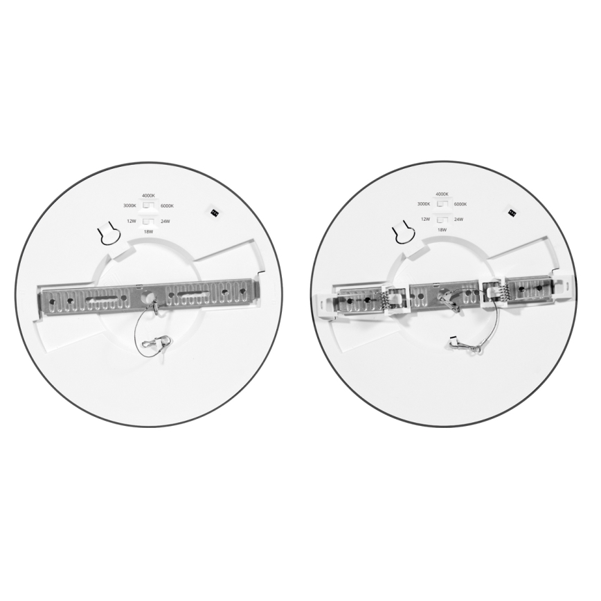 Spot encastrable à intensité variable avec détecteur LEXA LED/12/18/24W/230V 3000/4000/6000K d. 30 cm noir