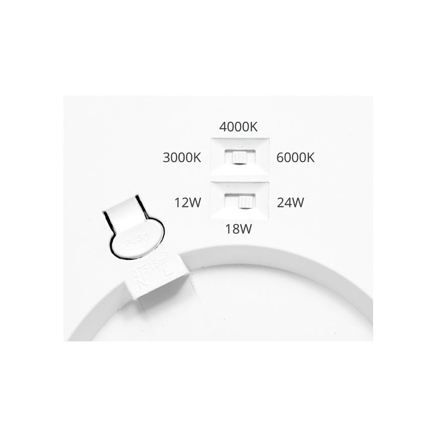 Spot encastrable à intensité variable avec détecteur LEXA LED/12/18/24W/230V 3000/4000/6000K d. 30 cm noir