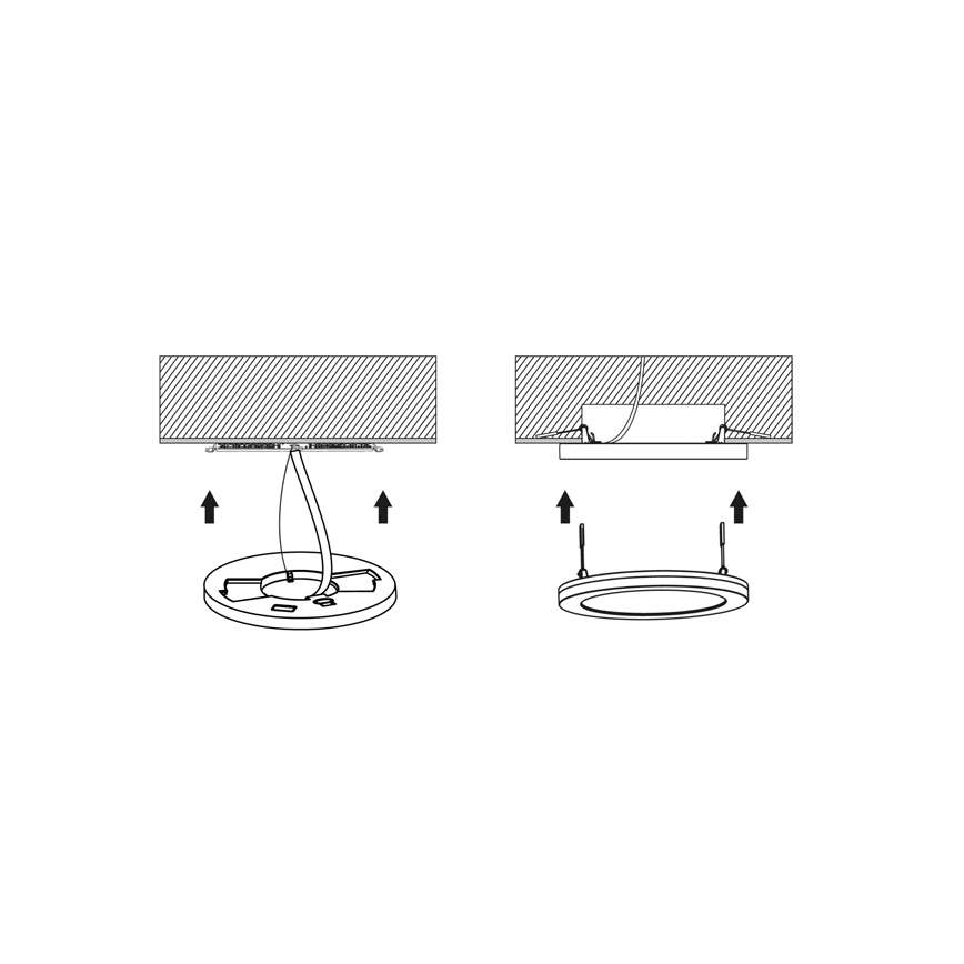 Spot encastrable à intensité variable avec détecteur LEXA LED/12/18/24W/230V 3000/4000/6000K d. 30 cm noir