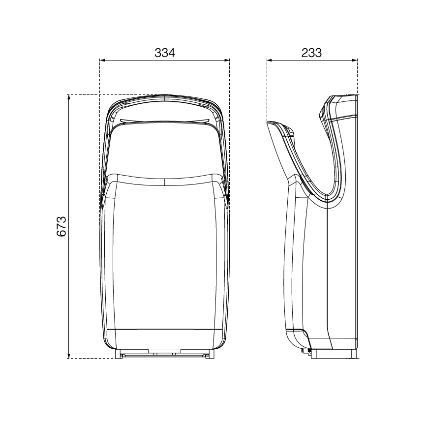 EcoStep 10007 - Sèche-mains R1.1 750/1000W/230V noir