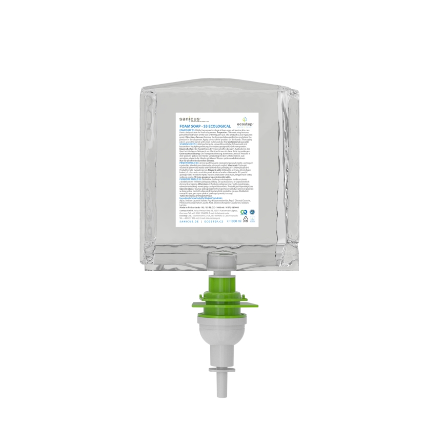 EcoStep 50052 - Distributeur de savon automatique sans contact S3 1000 ml 4xAA noir