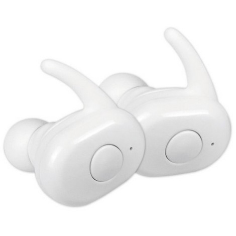 Ecouteurs sans fil Bluetooth V5.0 blancs + station de charge blanc