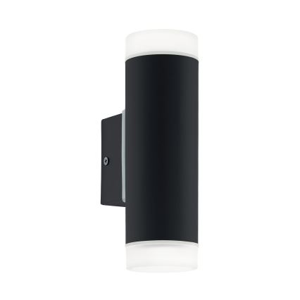 Eglo 13709 - Applique murale extérieure LED RIGA 2xGU10/4,6W/230V IP44 noire