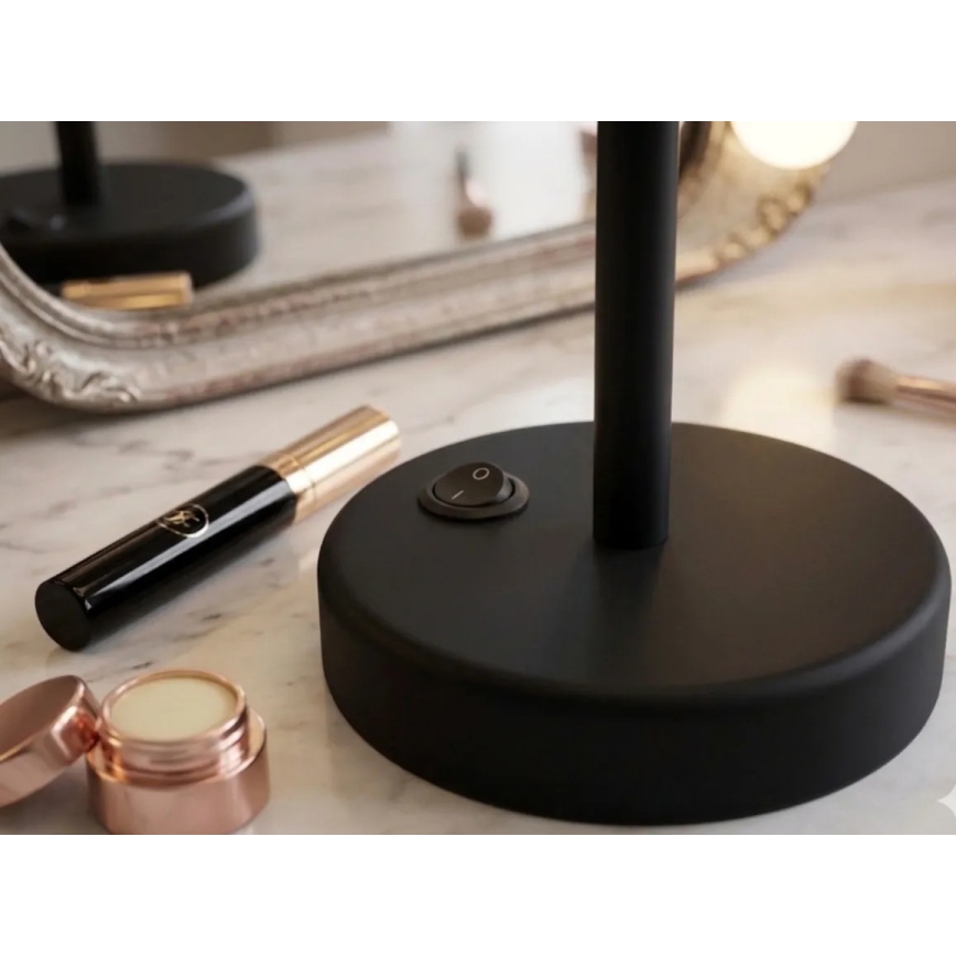 Eglo 201599 - Miroir de maquillage avec éclairage LED LED/4W/4xAA IP65 noir