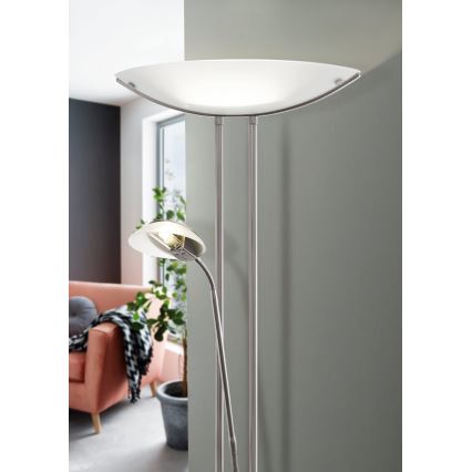 Eglo 25869 - Lampadaire à intensité variable BAYA 1xR7s/230W/230V + 1xG9/33W chrome mat