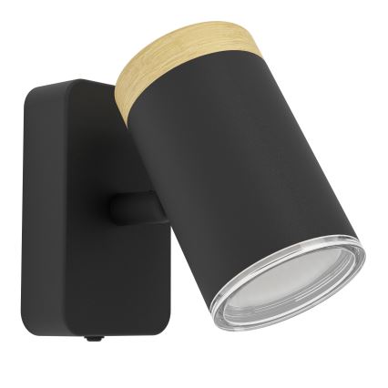 Eglo - Applique murale spot pour salle de bains 1xGU10/3W/230V IP44 noir/beige