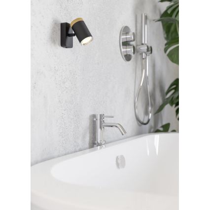 Eglo - Applique murale spot pour salle de bains 1xGU10/3W/230V IP44 noir/beige
