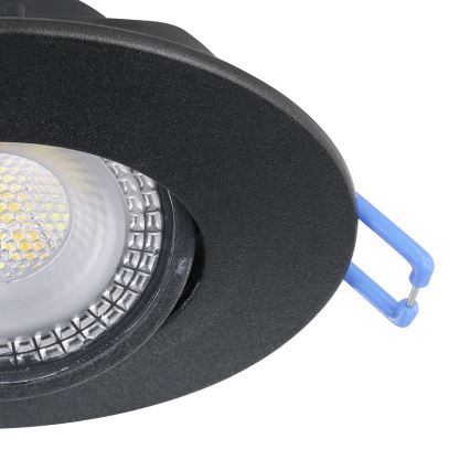 Eglo - Lot de 5 spots encastrés LED, 4,9 W, 230 V, 2700/4000/6500 K, Ø 9 cm, noir