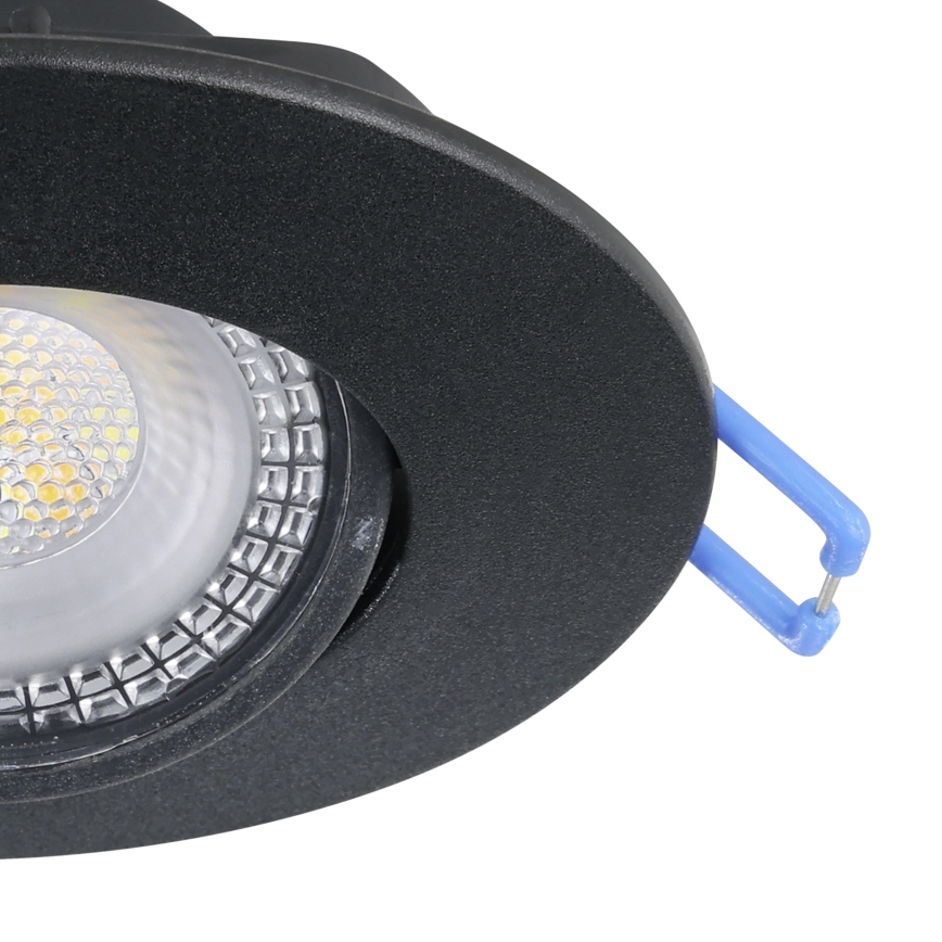 Eglo - Lot de 5 spots encastrés LED, 4,9 W, 230 V, 2700/4000/6500 K, Ø 9 cm, noir