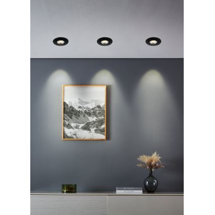 Eglo - Lot de 10 spots encastrés LED/4,9W/230V 2700/4000/6500K Ø 9 cm noir