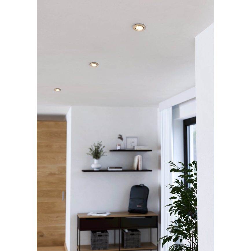 Eglo - LOT DE 3 spots encastrés LED/4,9W/230V 2700/4000/6500K Ø 9 cm chrome mat