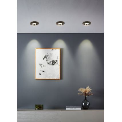 Eglo - Lot de 5 spots encastrés LED/4,9 W/230 V 2700/4000/6500 K Ø 9 cm chrome mat