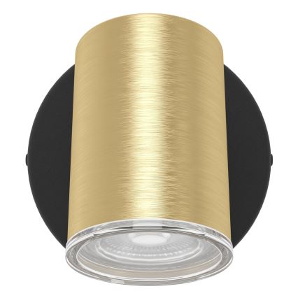 Eglo - Spot mural pour salle de bains 1xGU10/5W/230V IP44 noir/doré