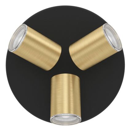 Eglo - Spot pour salle de bains 3xGU10/5W/230V IP44 noir/doré