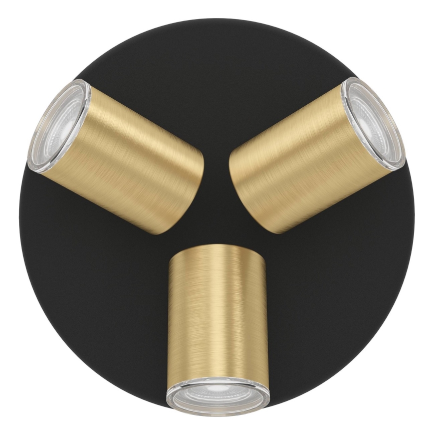 Eglo - Spot pour salle de bains 3xGU10/5W/230V IP44 noir/doré