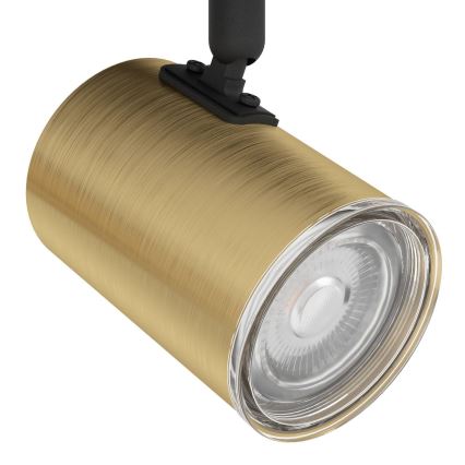 Eglo - Plafonnier à spots pour salle de bains 3xGU10/5W/230V Ø 25 cm IP44 noir/doré