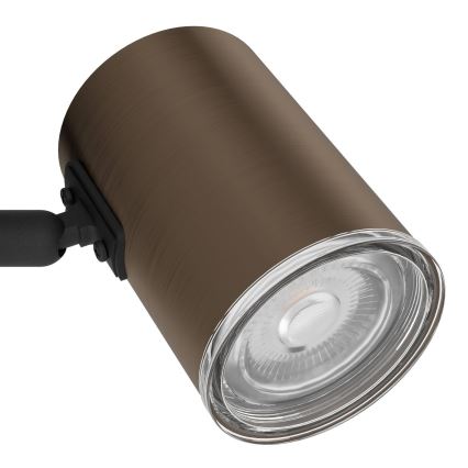 Eglo - Spot mural pour salle de bains 1xGU10/5W/230V IP44 noir/marron