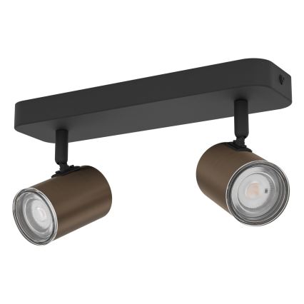 Eglo - Spot de salle de bains 2xGU10/5W/230V IP44 noir/marron